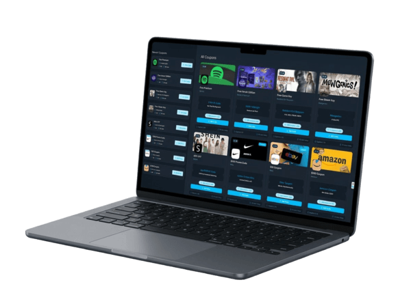 Coupondealers platform on laptop